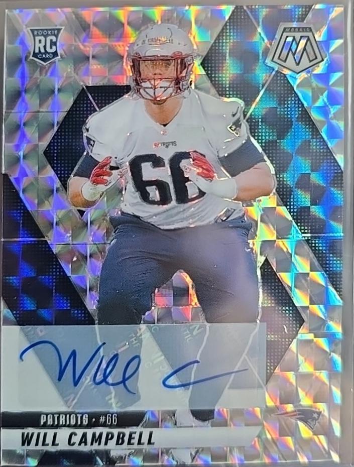 2025 Panini Mosaic Rookie Autographs Will Campbell #378 card