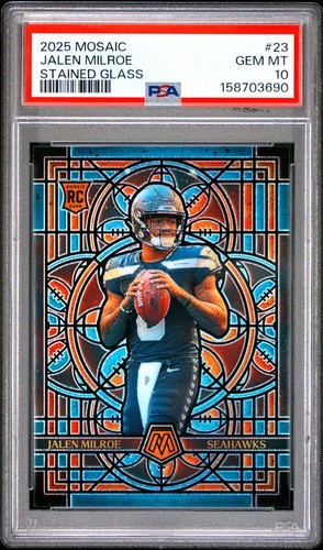 2025 Panini Mosaic Stained Glass Jalen Milroe [Oversized] #23 card