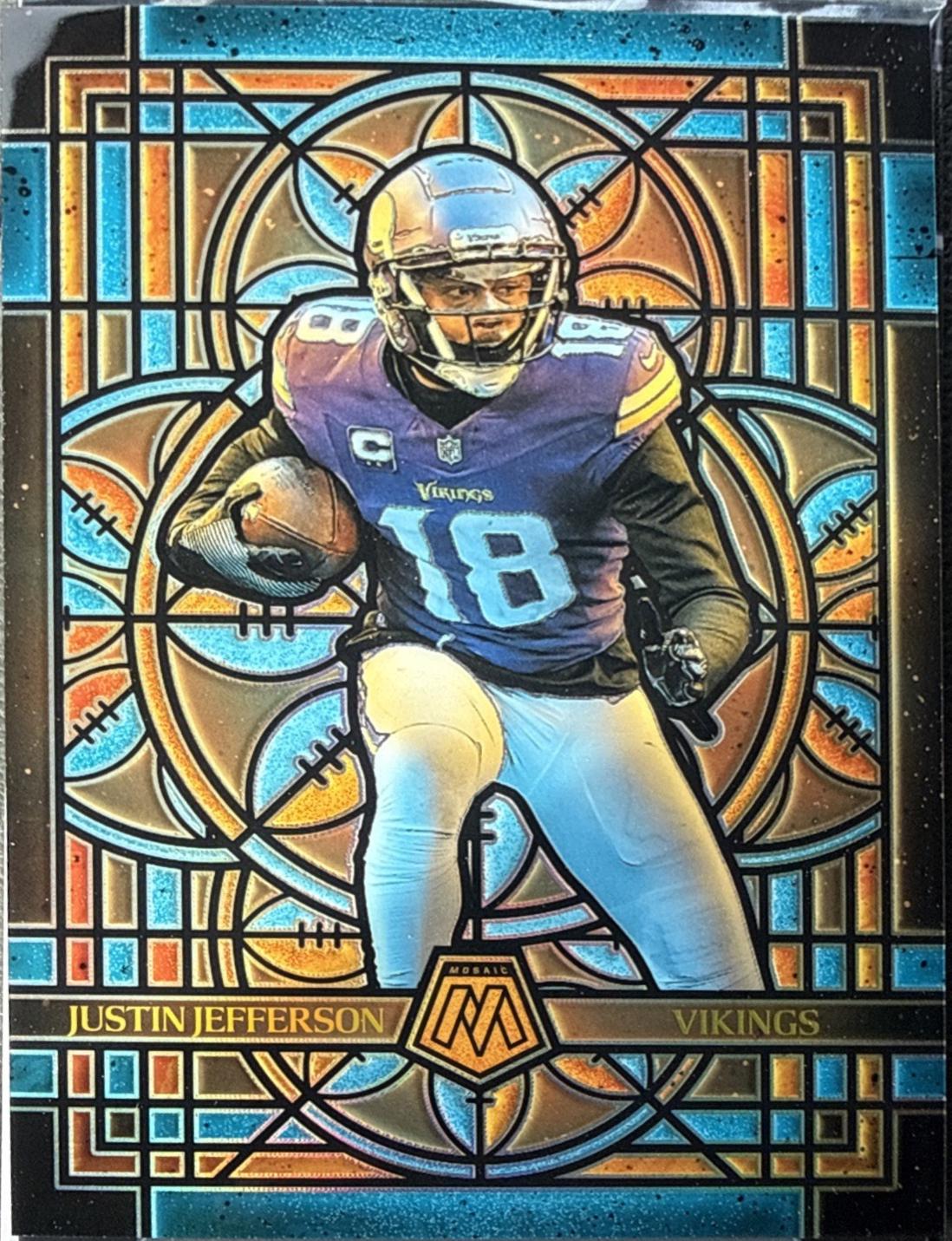 2025 Panini Mosaic Stained Glass Justin Jefferson [Oversized] #16 card