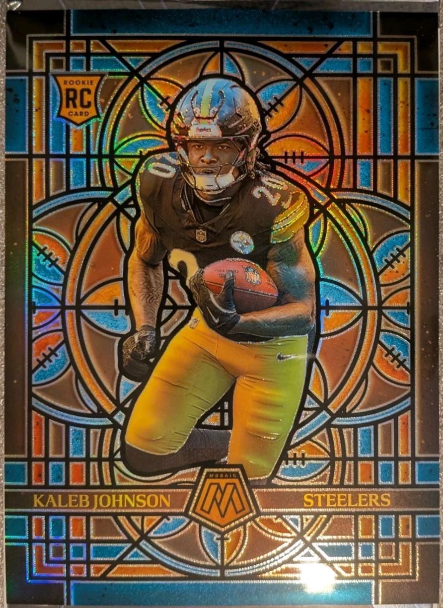 2025 Panini Mosaic Stained Glass Kaleb Johnson [Oversized] #21 card
