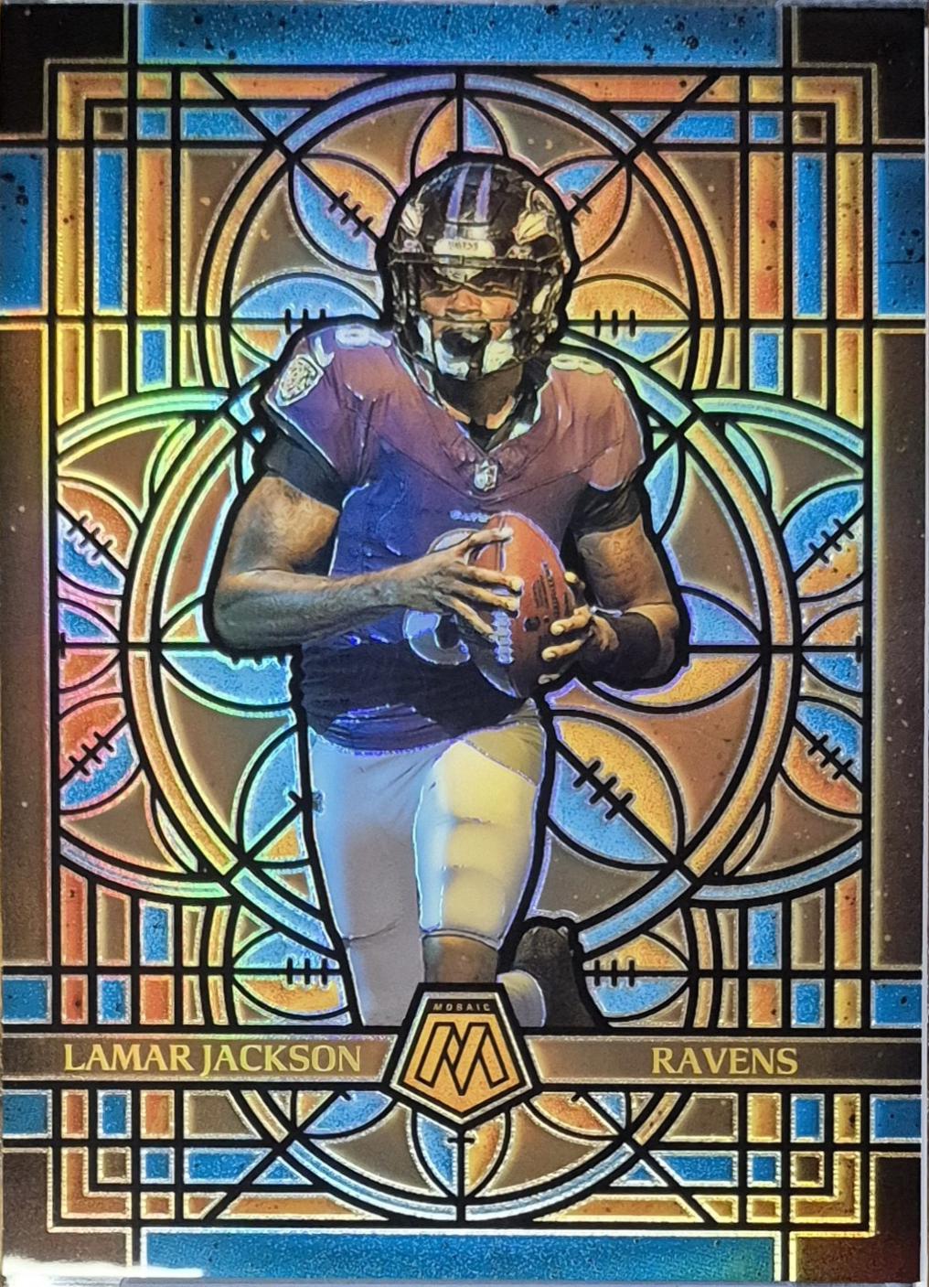 2025 Panini Mosaic Stained Glass Lamar Jackson [Oversized] #1 card