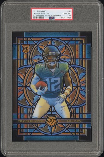 2025 Panini Mosaic Stained Glass Travis Hunter [Oversized] #12 card