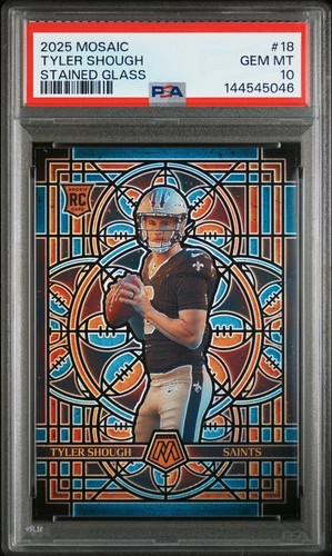 2025 Panini Mosaic Stained Glass Tyler Shough #18 card