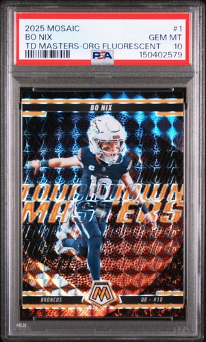 2025 Panini Mosaic Touchdown Masters Bo Nix [Mosaic Orange Fluorescent] #1 card