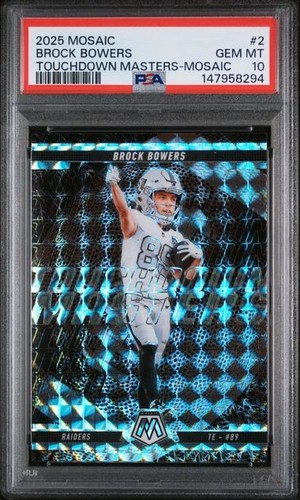 2025 Panini Mosaic Touchdown Masters Brock Bowers [Mosaic Orange Fluorescent] #2 card