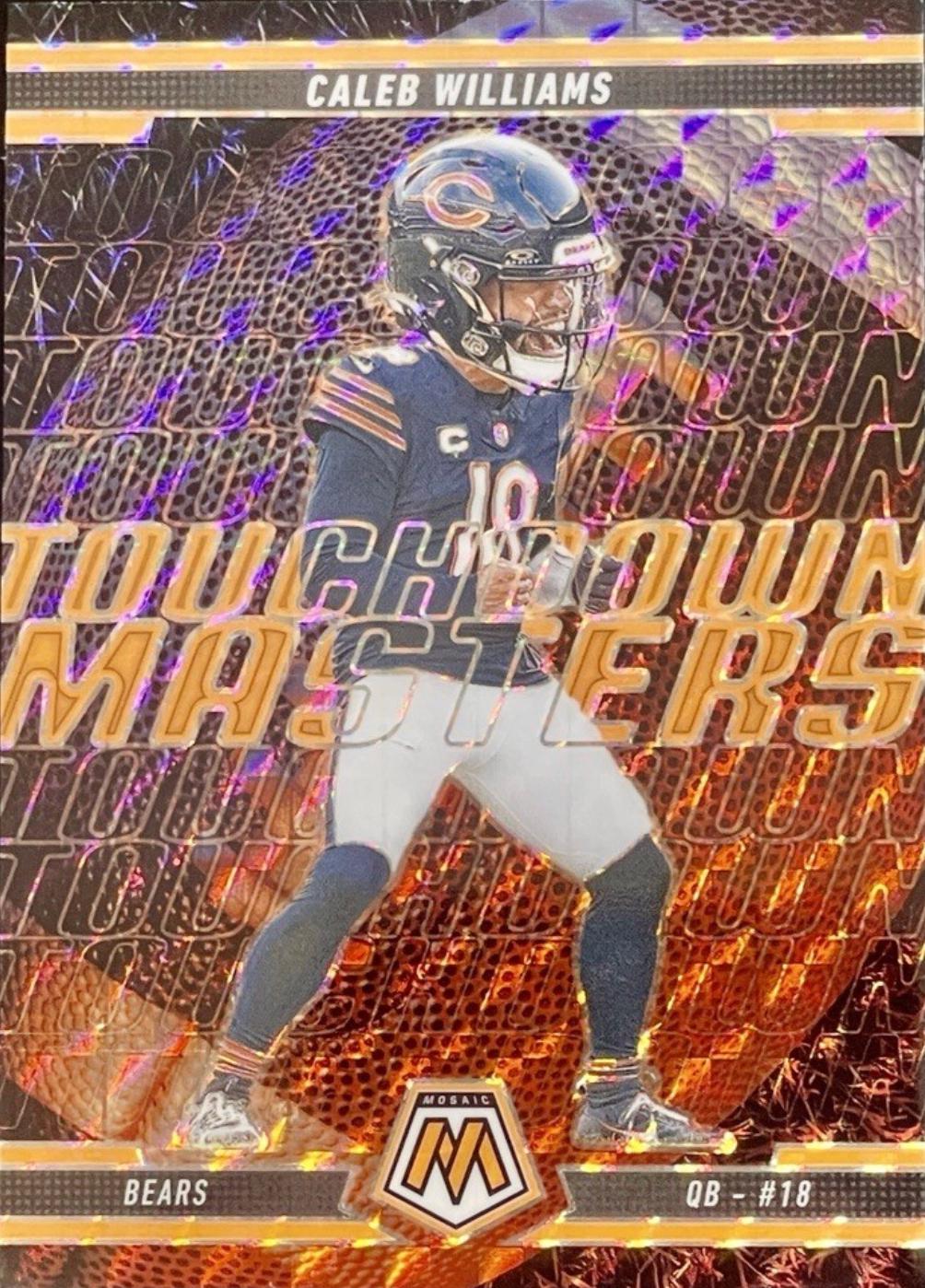 2025 Panini Mosaic Touchdown Masters Caleb Williams [Mosaic Orange Fluorescent] #13 card