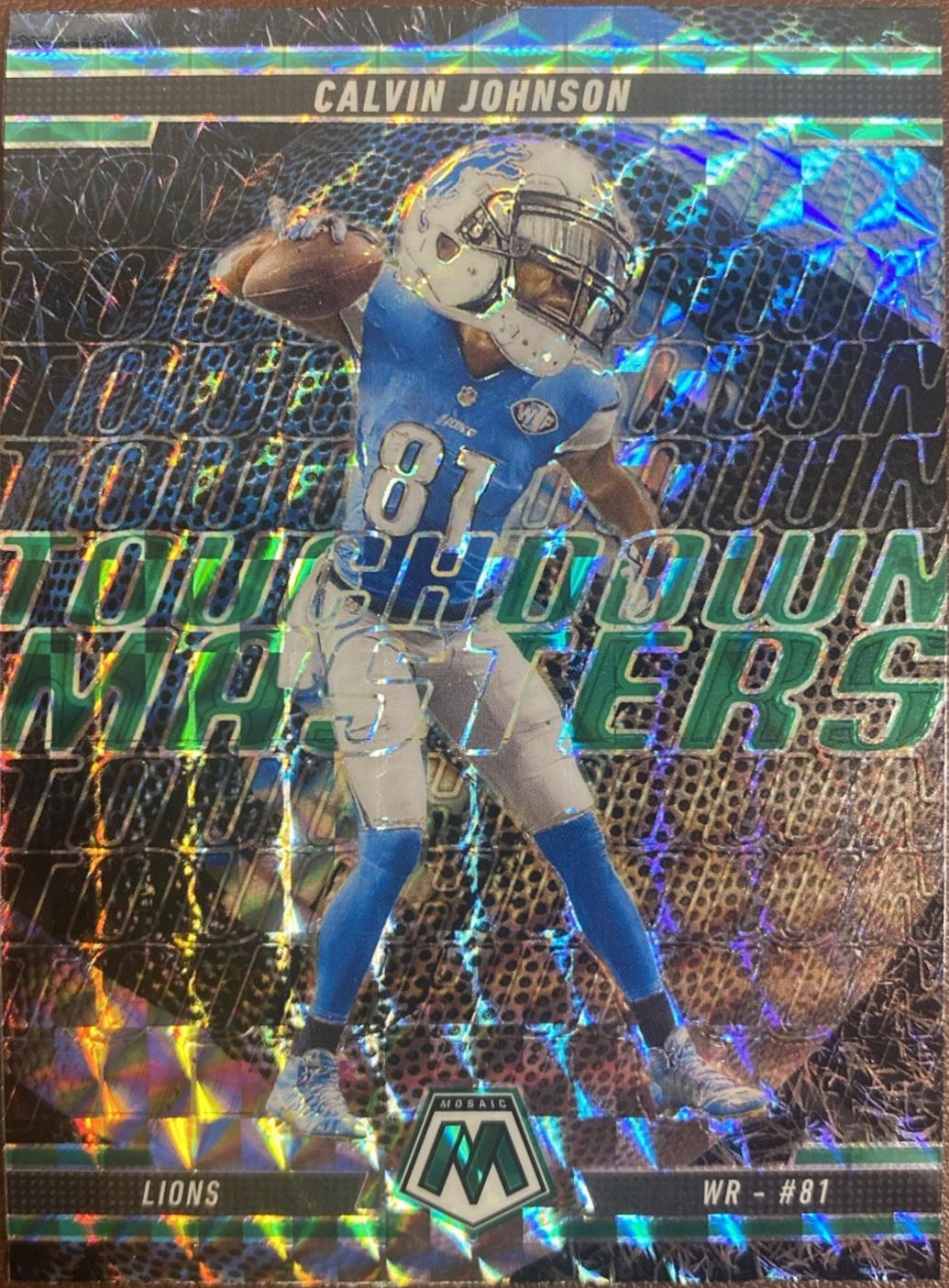 2025 Panini Mosaic Touchdown Masters Calvin Johnson [Mosaic Green] #16 card
