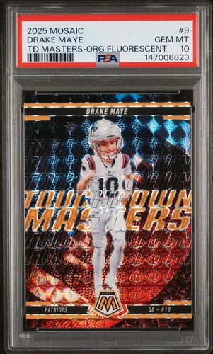 2025 Panini Mosaic Touchdown Masters Drake Maye [Mosaic Orange Fluorescent] #9 card