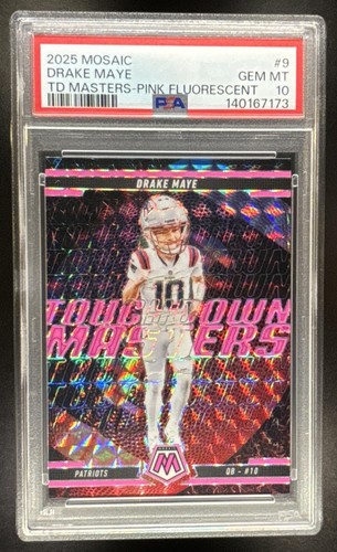 2025 Panini Mosaic Touchdown Masters Drake Maye [Mosaic Pink Fluorescent] #9 card