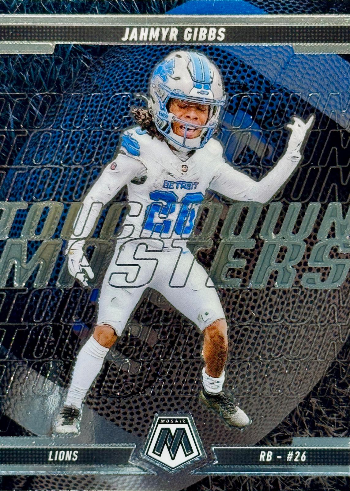 2025 Panini Mosaic Touchdown Masters Jahmyr Gibbs #6 card
