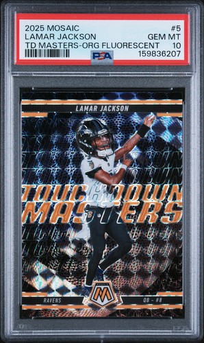 2025 Panini Mosaic Touchdown Masters Lamar Jackson [Mosaic Orange Fluorescent] #5 card