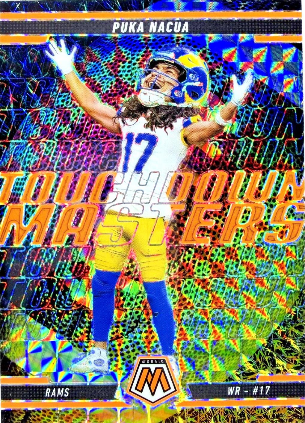 2025 Panini Mosaic Touchdown Masters Puka Nacua [Mosaic Orange Fluorescent] #12 card