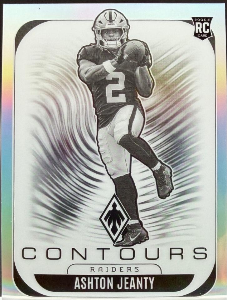 2025 Panini Phoenix Contours Ashton Jeanty [Silver Pyramids] #17 card