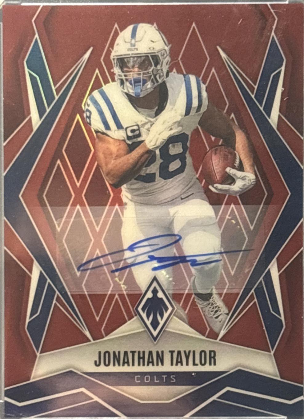 2025 Panini Phoenix Jonathan Taylor [Red Autograph] #145 card