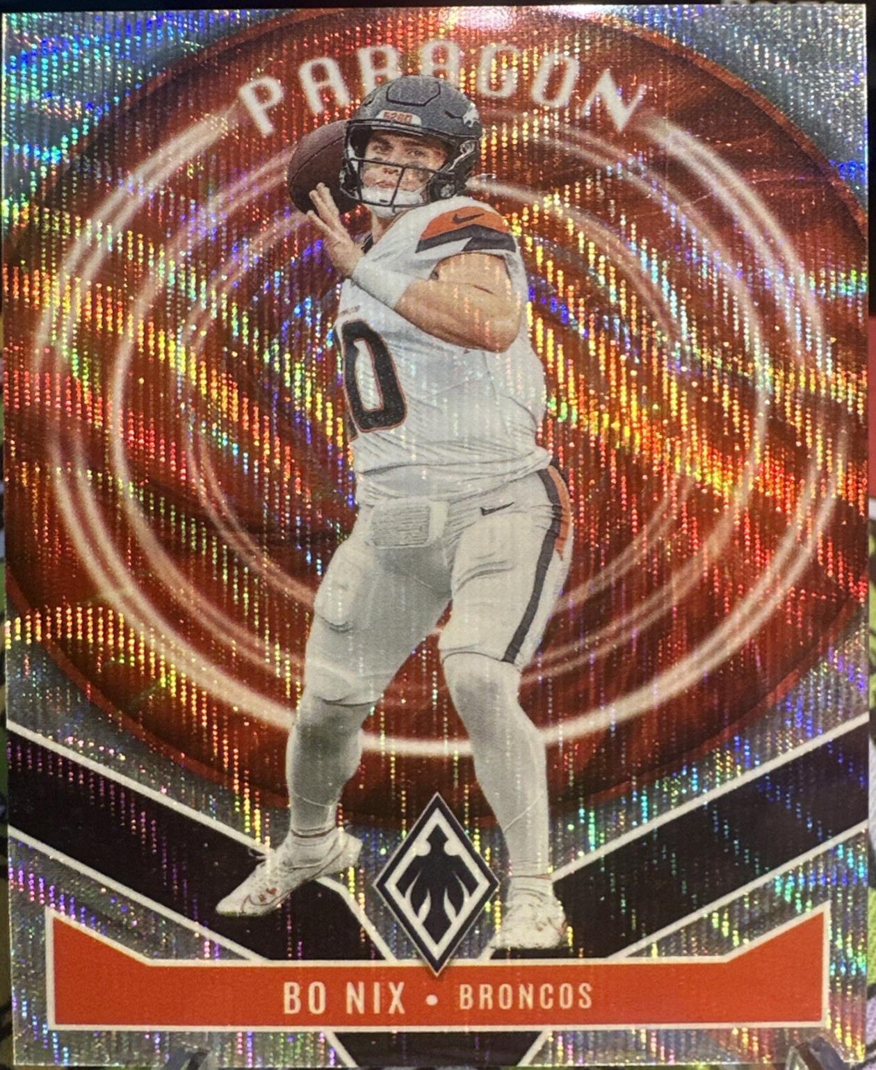 2025 Panini Phoenix Paragon Bo Nix [Silver Hyper] #14 card