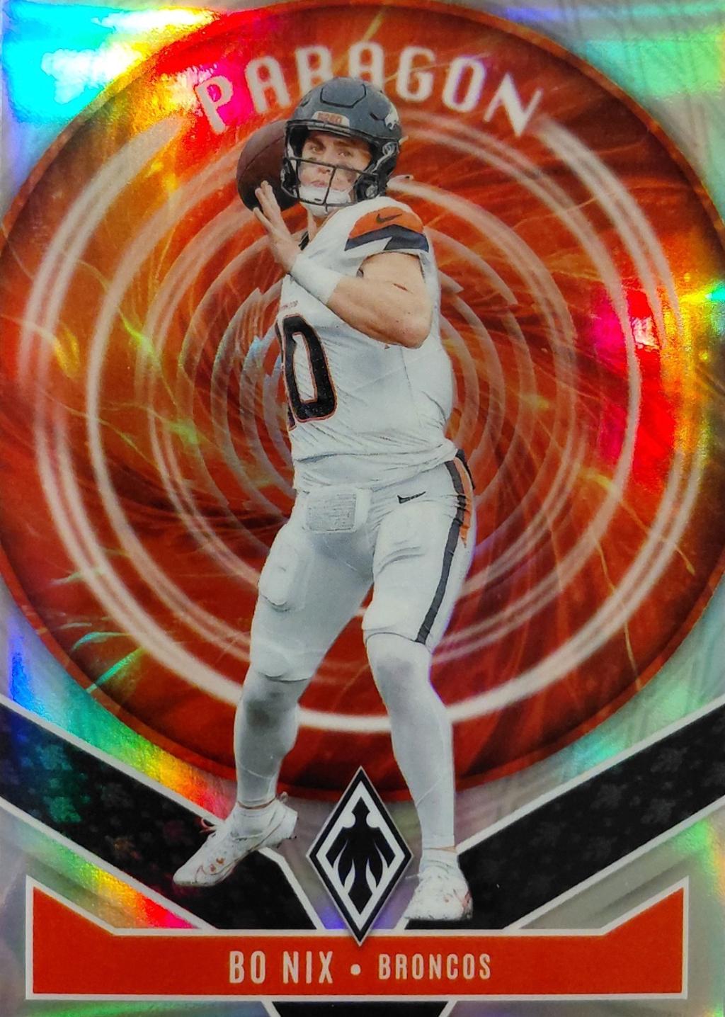 2025 Panini Phoenix Paragon Bo Nix [Silver Pyramids] #14 card
