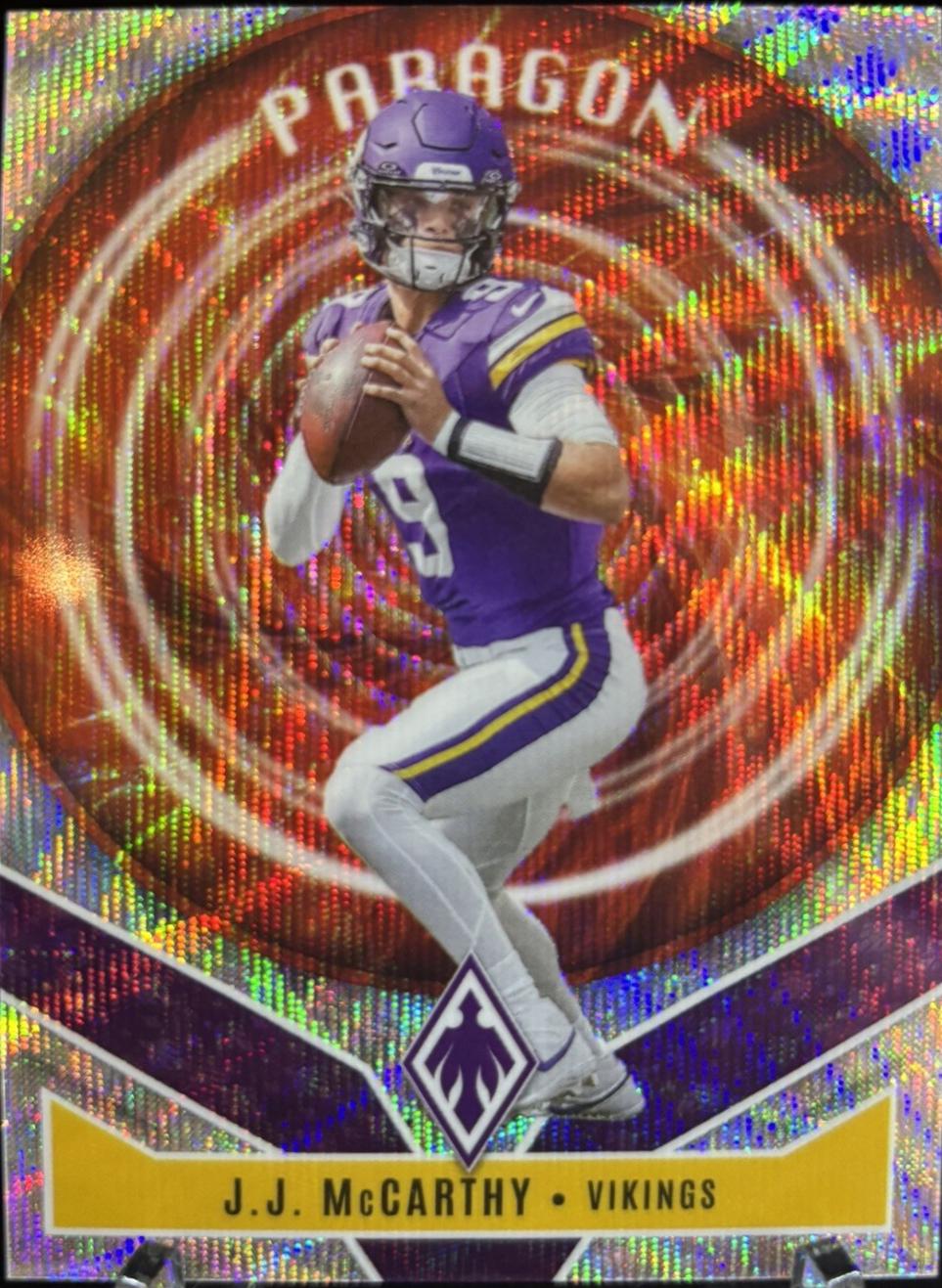 2025 Panini Phoenix Paragon J.J. McCarthy [Wave] #8 card