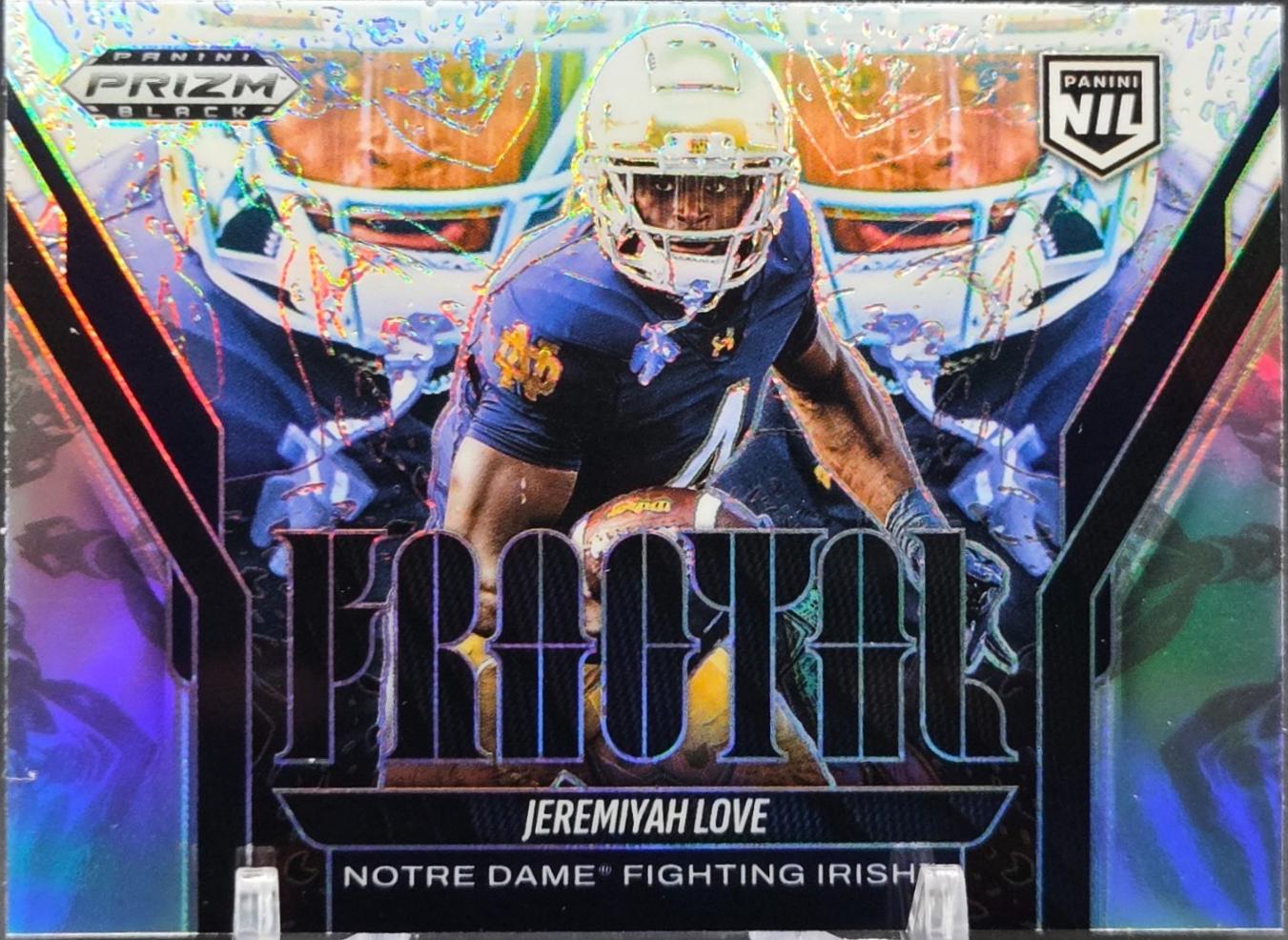 2025 Panini Prizm Black Fractal Jeremiyah Love [Silver] #18 card
