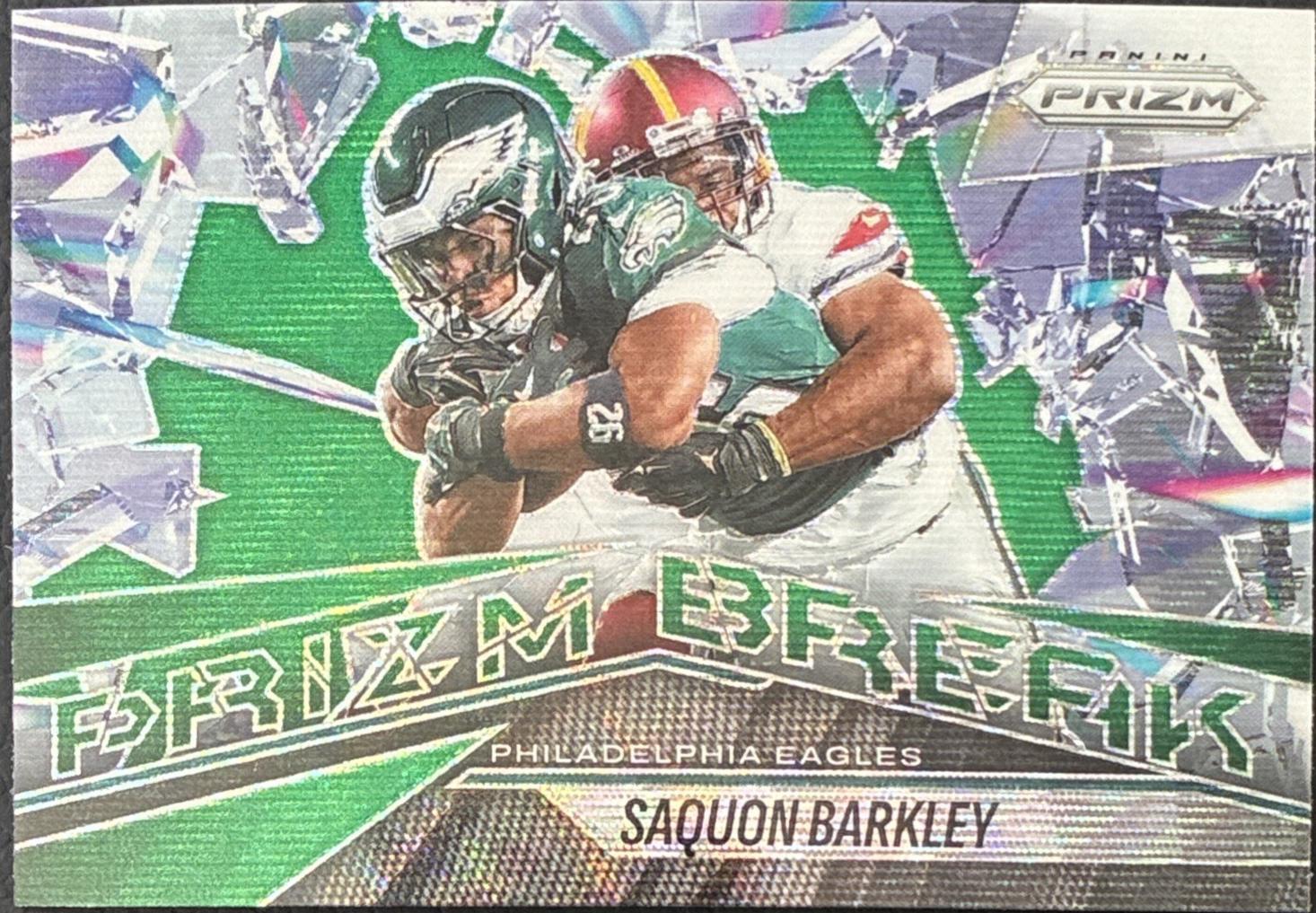 2025 Panini Prizm Break Saquon Barkley [Green Wave] #9 card