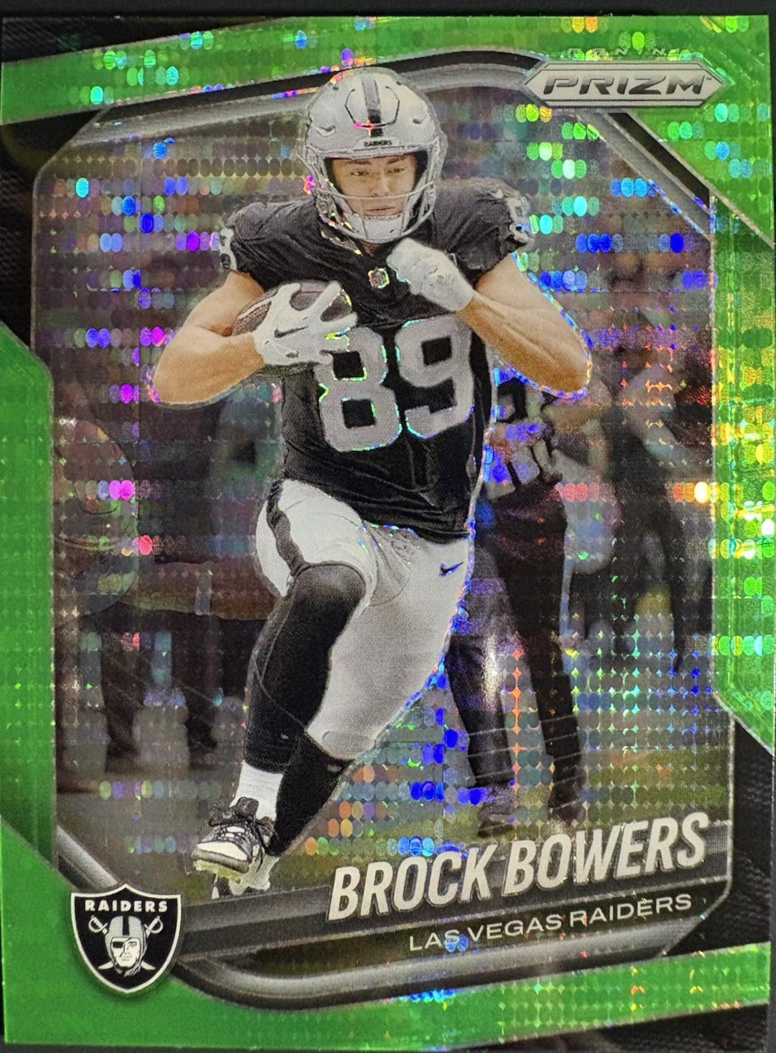 2025 Panini Prizm Brock Bowers [Neon Green Pulsar] #6 card