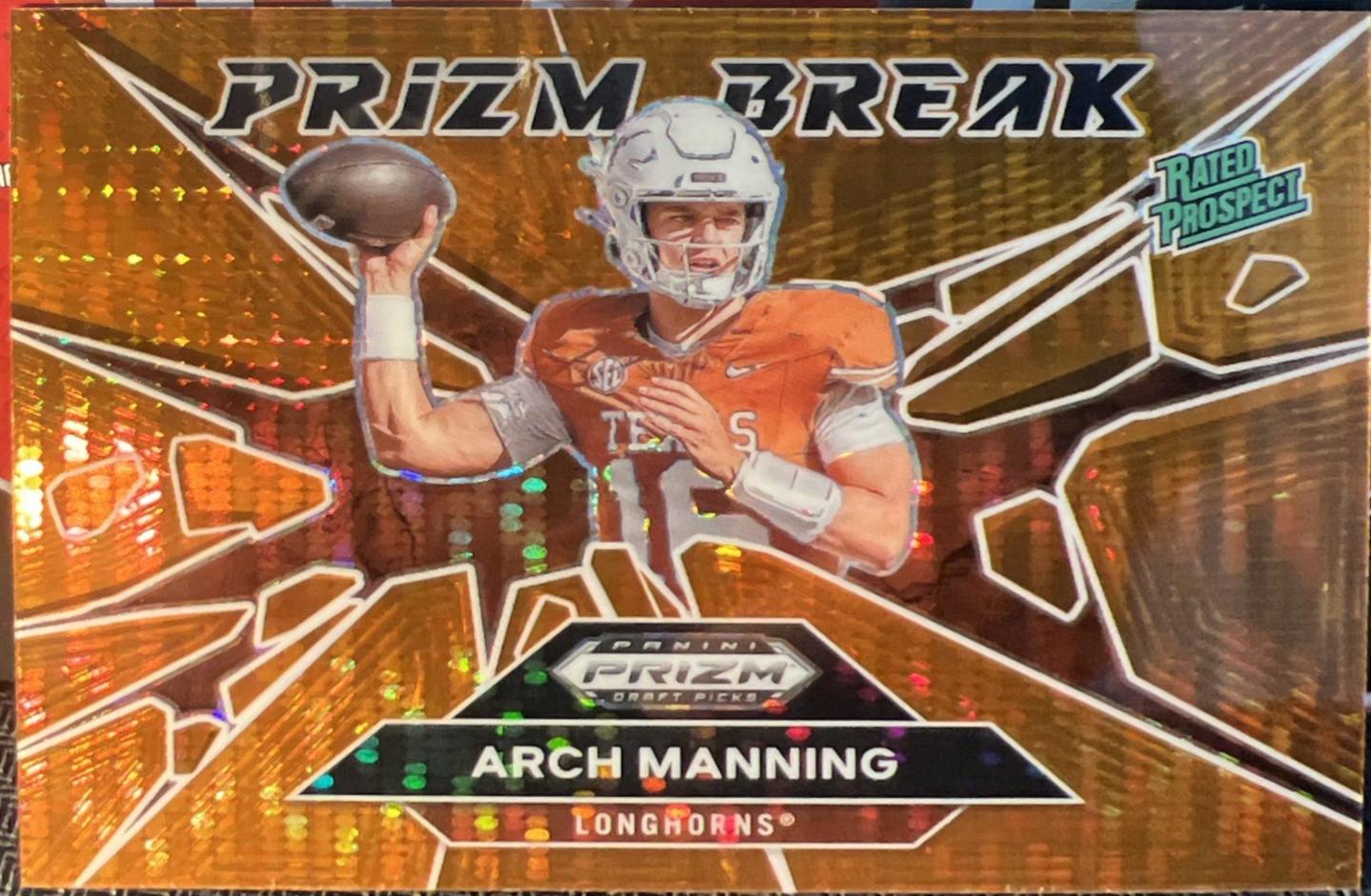 2025 Panini Prizm Draft Picks Break Arch Manning [Orange Pulsar] #1 card