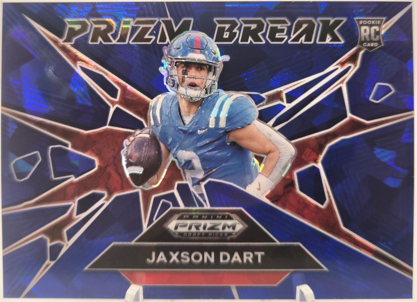 2025 Panini Prizm Draft Picks Break Jaxson Dart [Blue Ice] #10 card