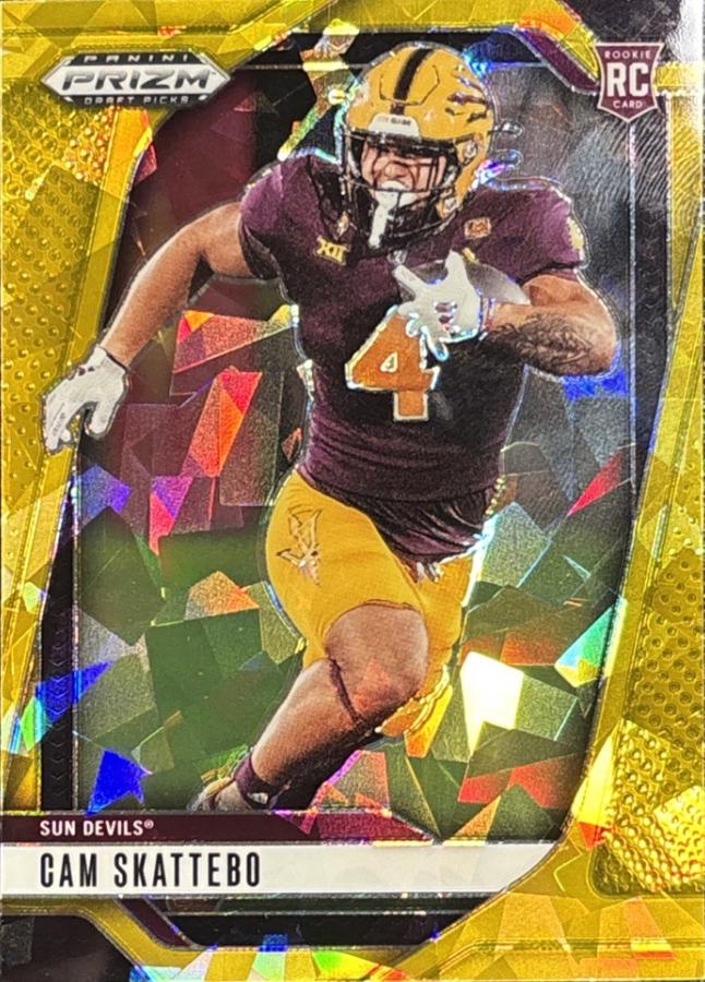 2025 Panini Prizm Draft Picks Cam Skattebo [Gold Ice] #9 card