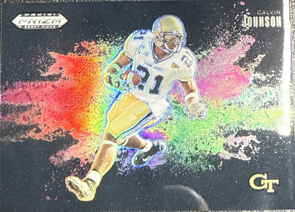2025 Panini Prizm Draft Picks Color Blast Calvin Johnson [Black] #35 card
