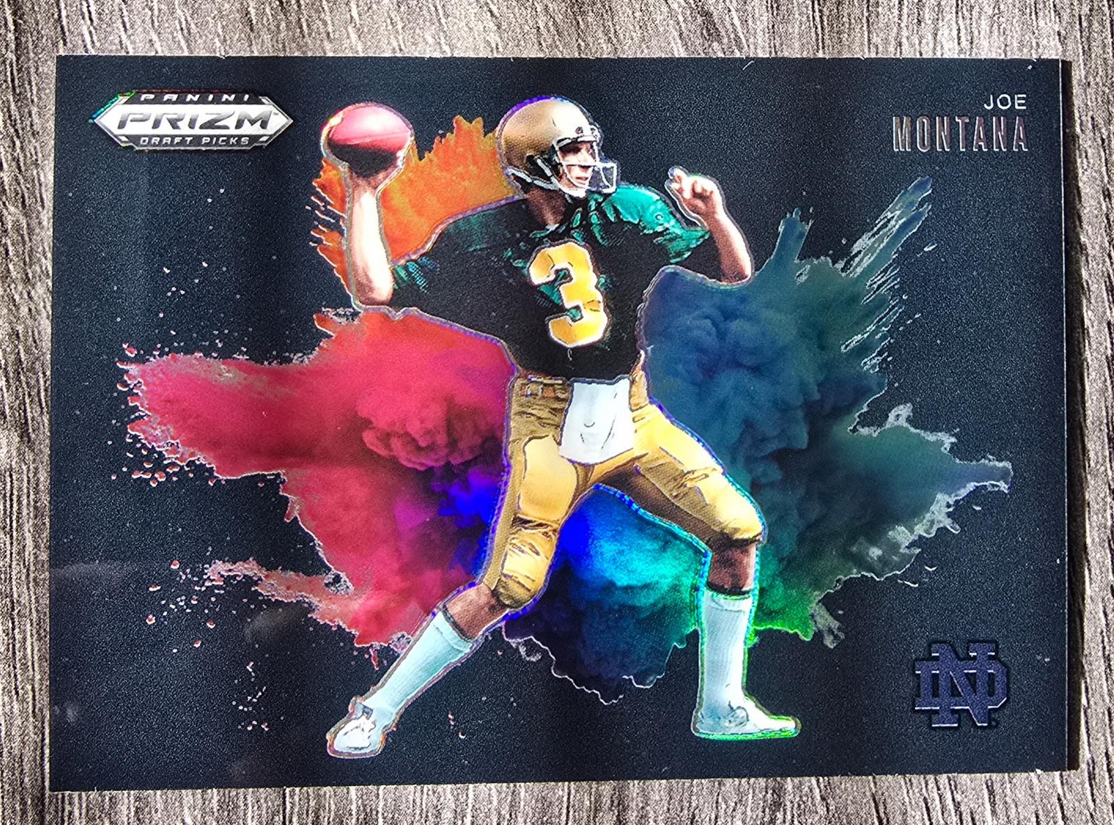 2025 Panini Prizm Draft Picks Color Blast Joe Montana [Black] #28 card