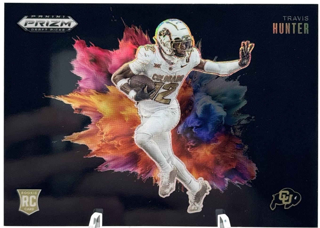 2025 Panini Prizm Draft Picks Color Blast Travis Hunter [Black] #13 card
