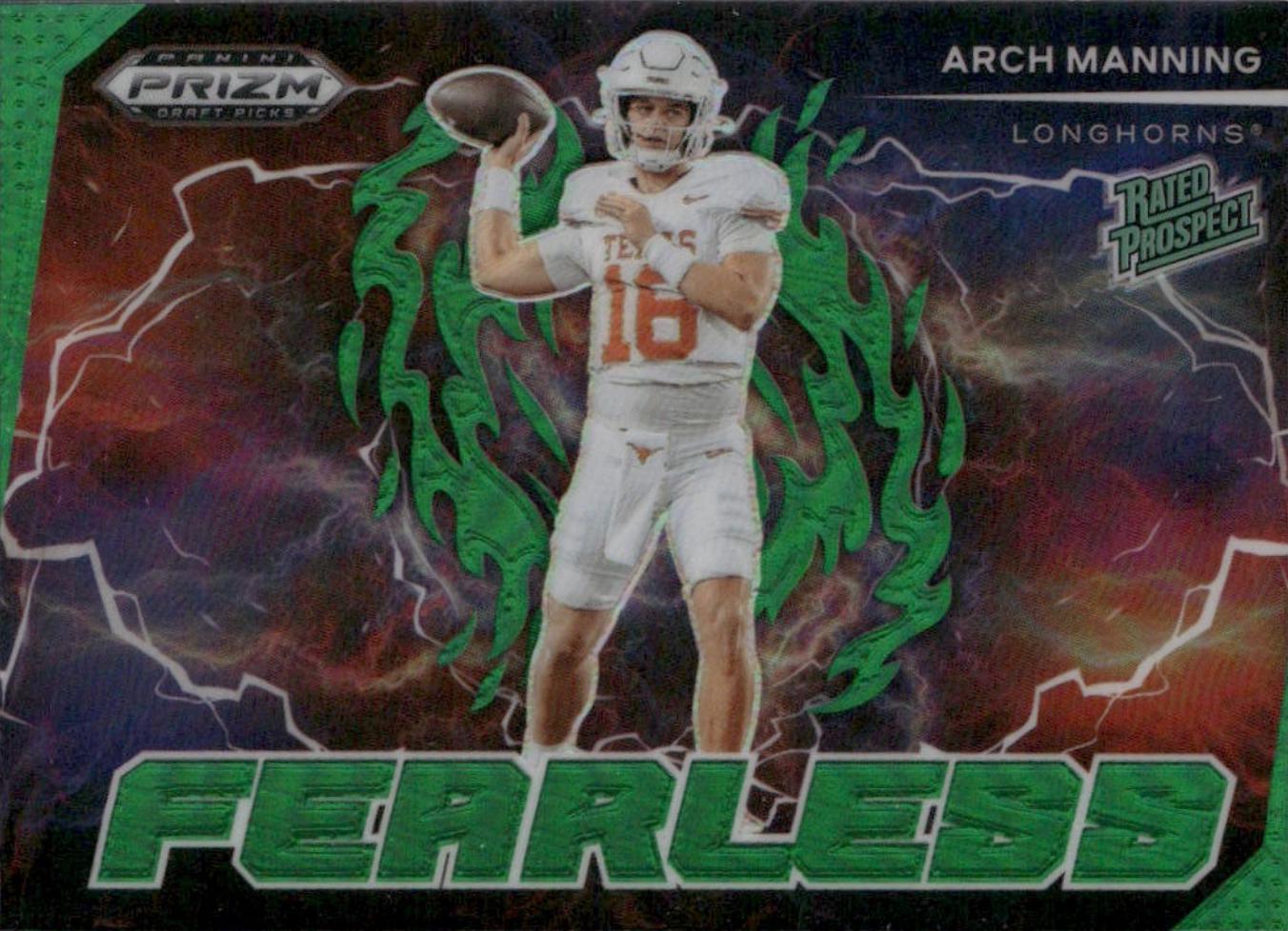 2025 Panini Prizm Draft Picks Fearless Arch Manning [Green] #F-AMG card