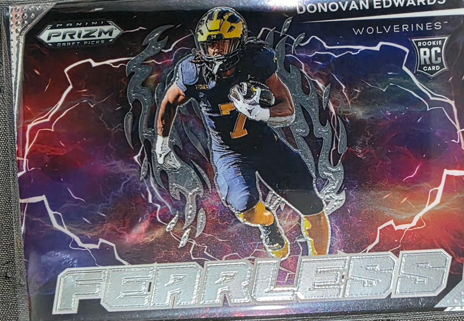 2025 Panini Prizm Draft Picks Fearless Donovan Edwards #F-DES card