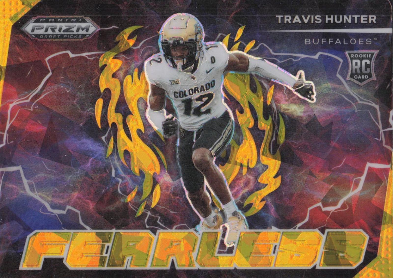 2025 Panini Prizm Draft Picks Fearless Travis Hunter [Gold Ice] #F-THR card