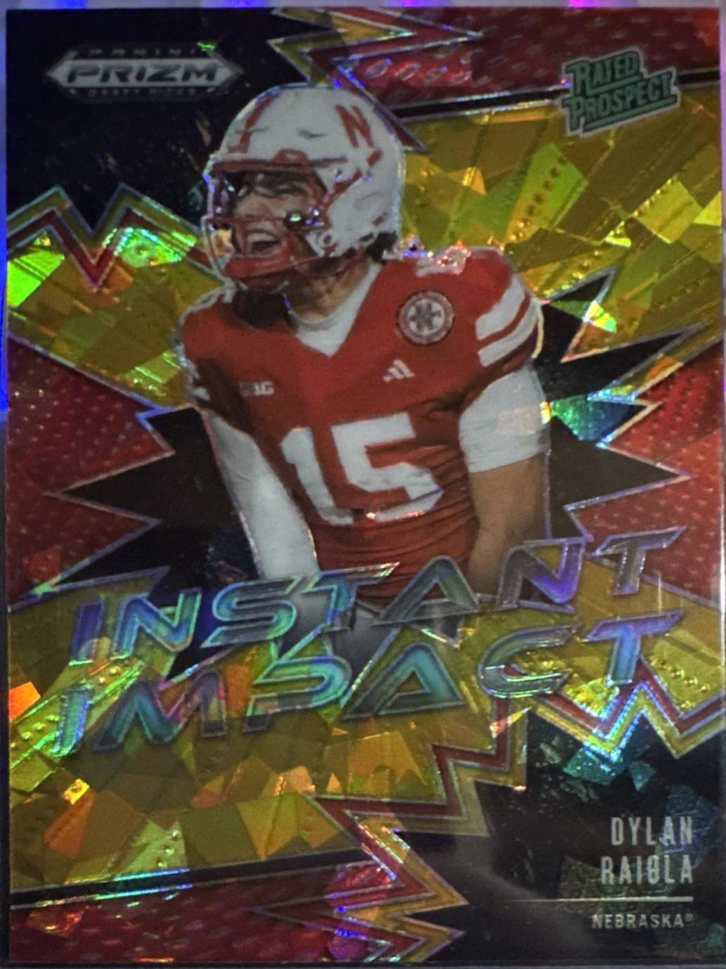 2025 Panini Prizm Draft Picks Instant Impact Dylan Raiola [Gold Ice] #22 card