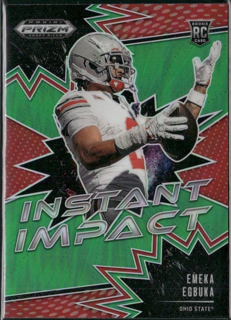 2025 Panini Prizm Draft Picks Instant Impact Emeka Egbuka [Green] #8 card