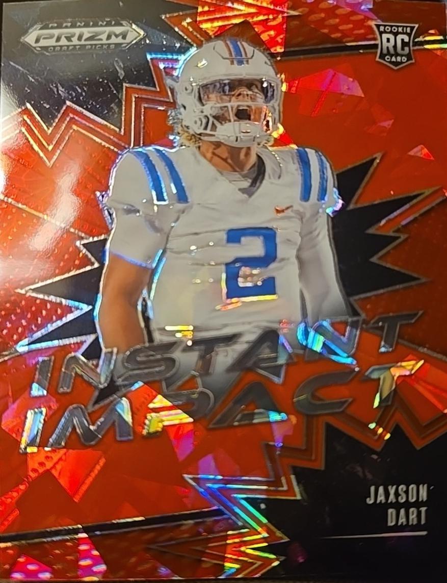 2025 Panini Prizm Draft Picks Instant Impact Jaxson Dart [Red Ice] #11 card