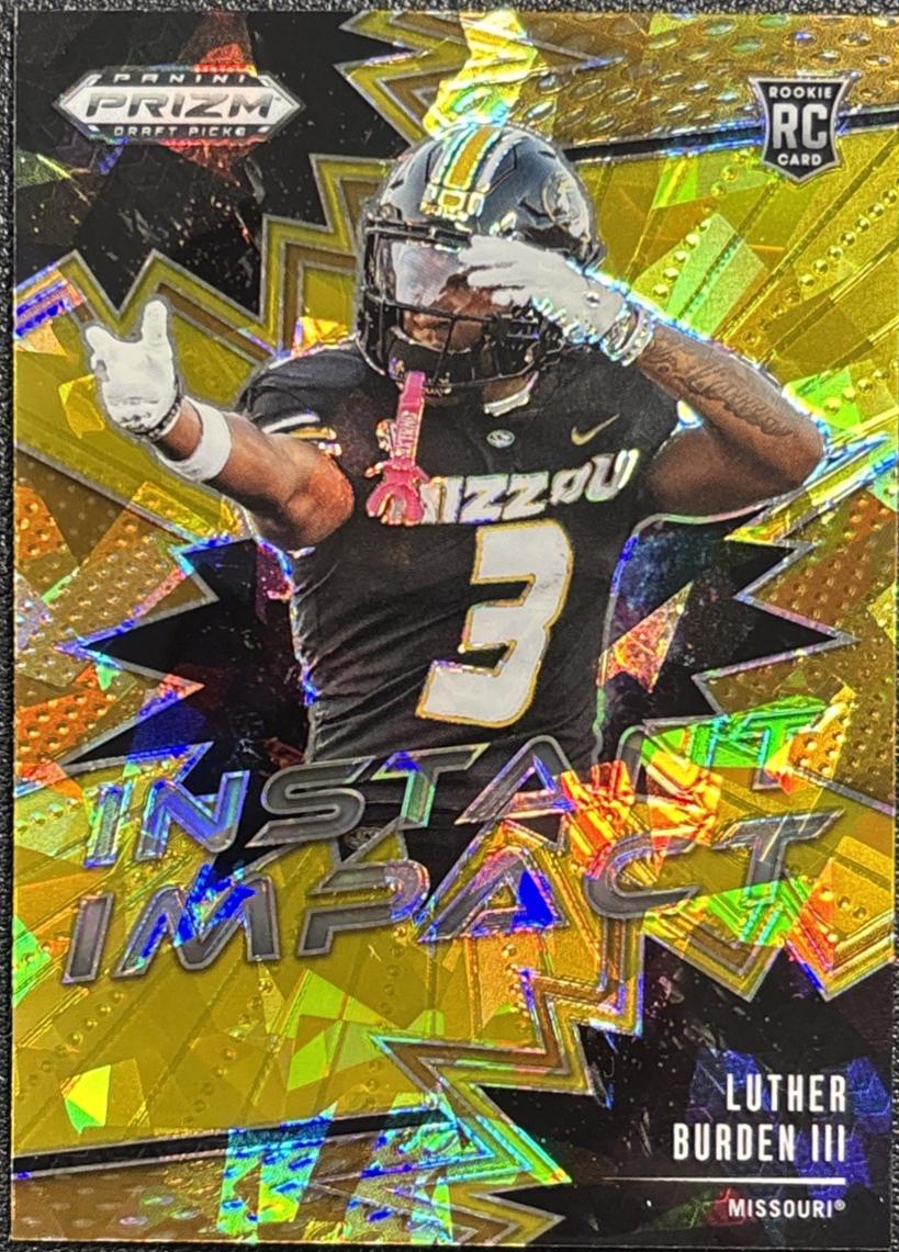 2025 Panini Prizm Draft Picks Instant Impact Luther Burden III [Gold Ice] #12 card
