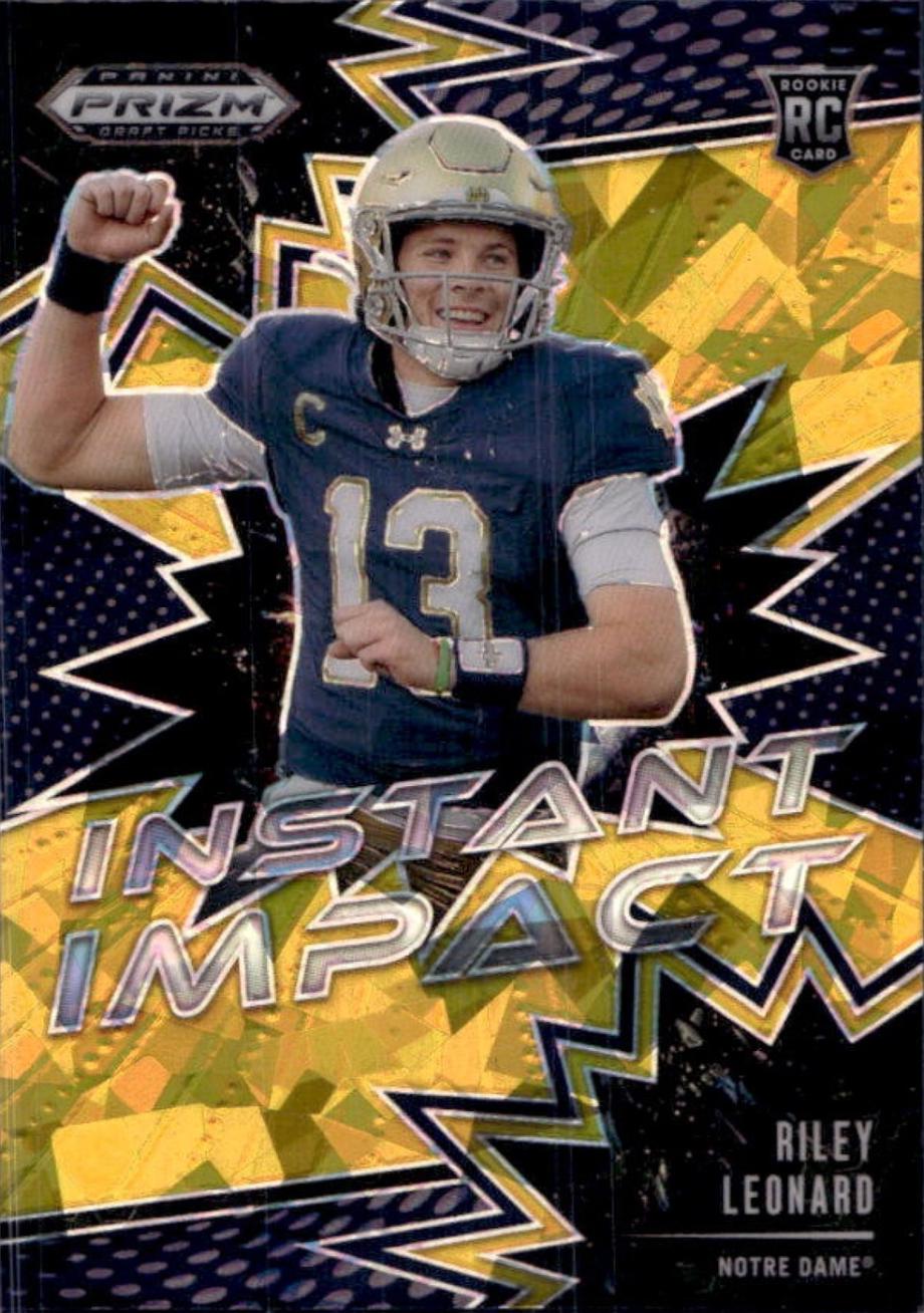 2025 Panini Prizm Draft Picks Instant Impact Riley Leonard [Gold Ice] #20 card