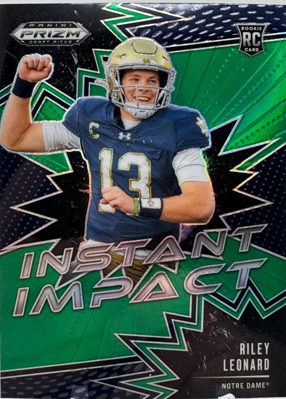 2025 Panini Prizm Draft Picks Instant Impact Riley Leonard [Green] #20 card
