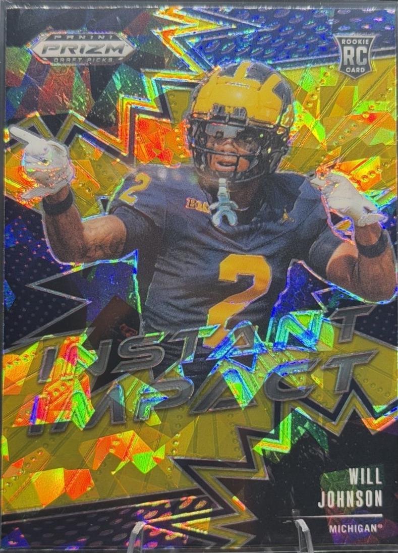 2025 Panini Prizm Draft Picks Instant Impact Will Johnson [Gold Ice] #19 card
