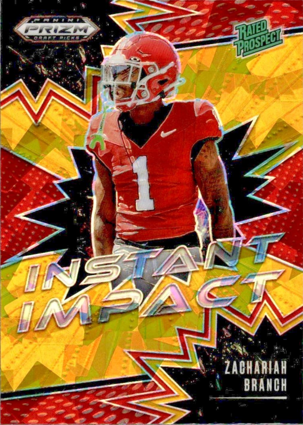 2025 Panini Prizm Draft Picks Instant Impact Zachariah Branch [Gold Ice] #25 card