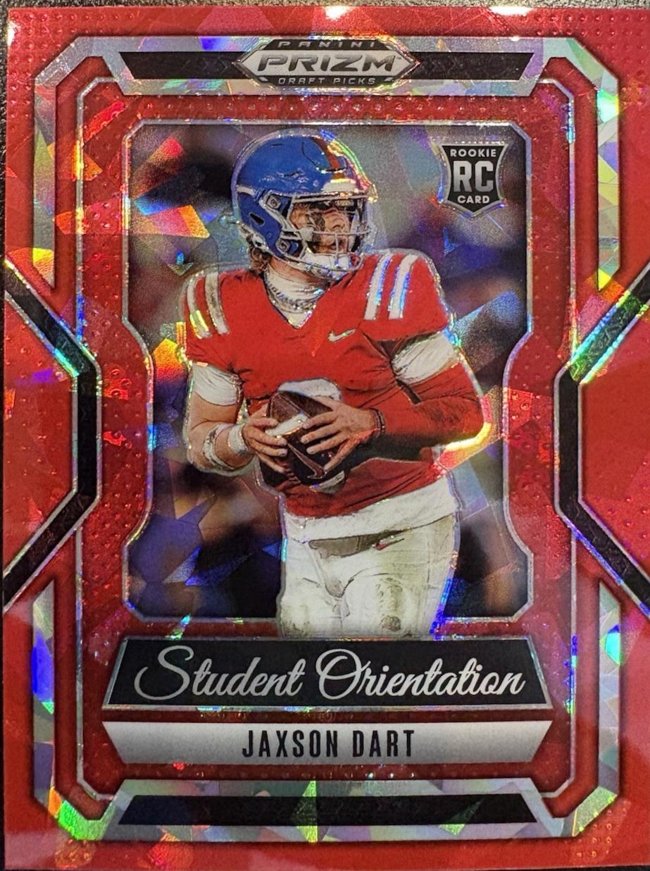 2025 Panini Prizm Draft Picks Student Orientation Jaxson Dart [Red Ice] #9 card