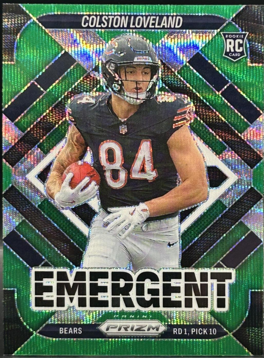 2025 Panini Prizm Emergent Colston Loveland [Green Wave] #20 card
