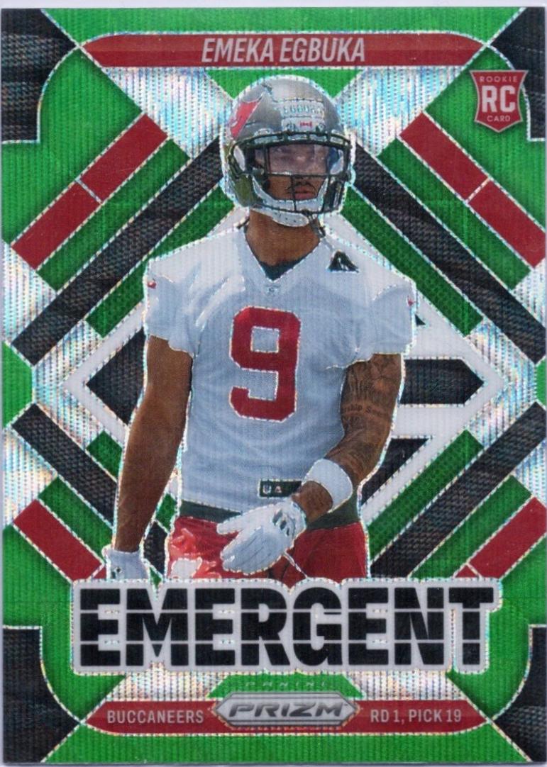 2025 Panini Prizm Emergent Emeka Egbuka [Green Wave] #3 card