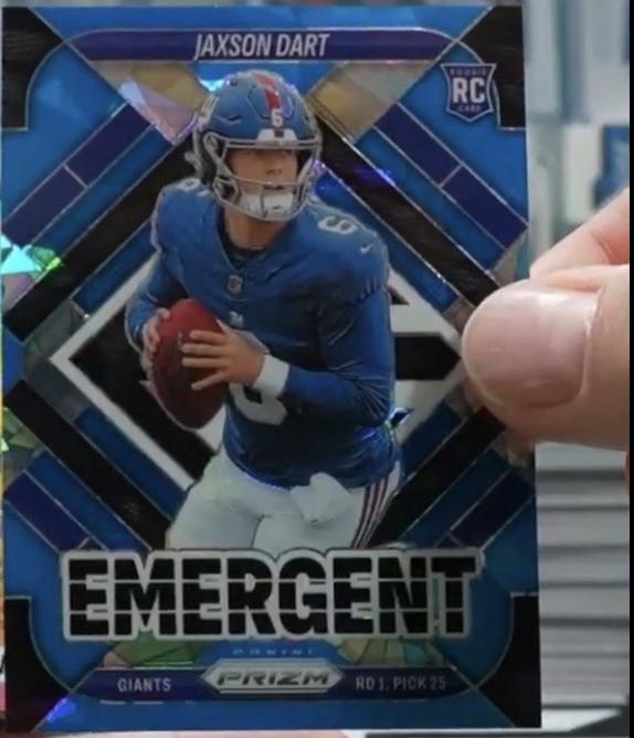 2025 Panini Prizm Emergent Jaxson Dart [Blue Ice] #6 card