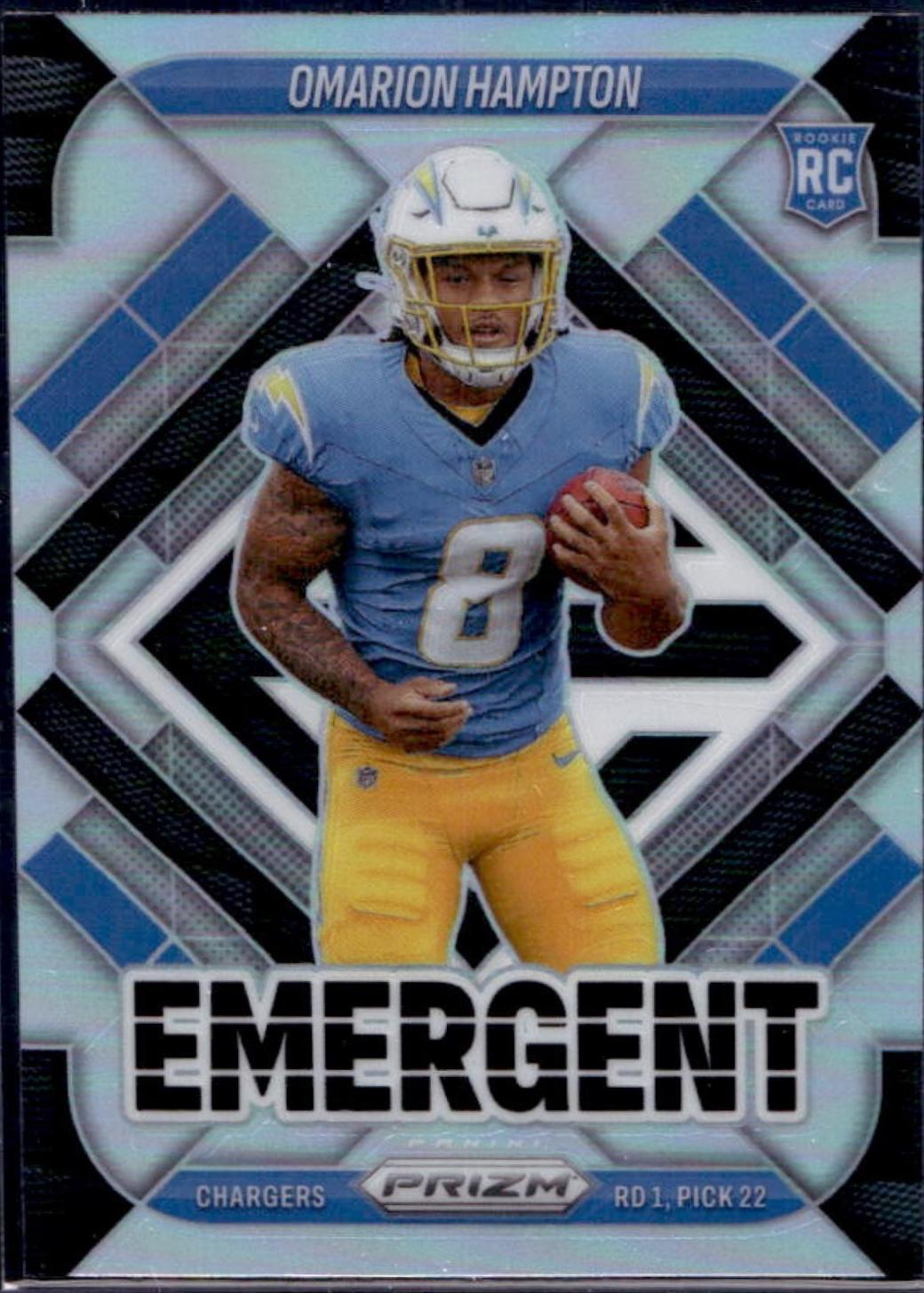 2025 Panini Prizm Emergent Omarion Hampton [Silver] #9 card