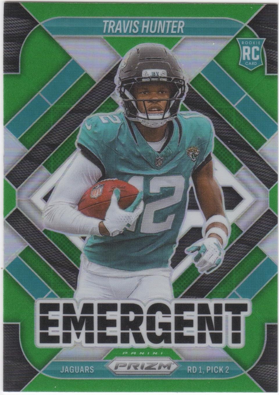 2025 Panini Prizm Emergent Travis Hunter [Green] #12 card