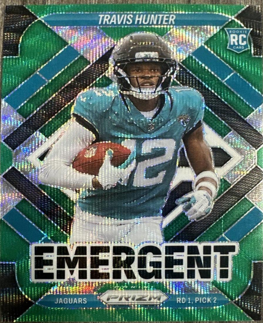 2025 Panini Prizm Emergent Travis Hunter [Green Wave] #12 card