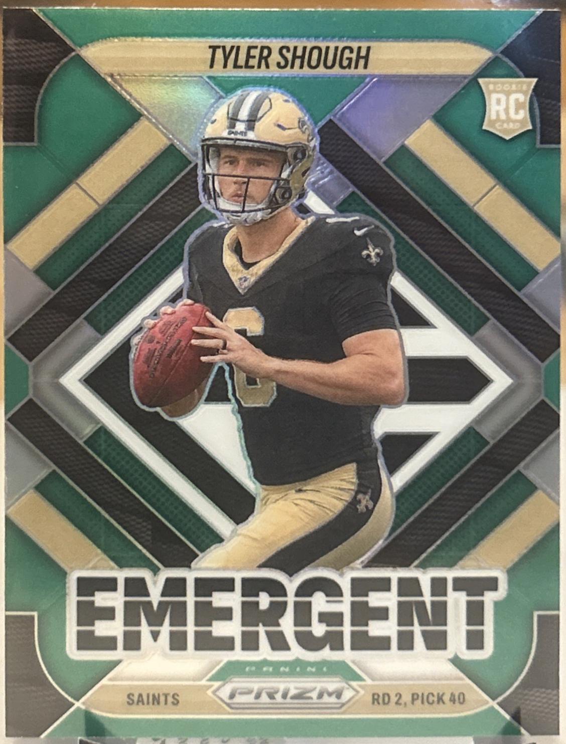 2025 Panini Prizm Emergent Tyler Shough [Green] #8 card