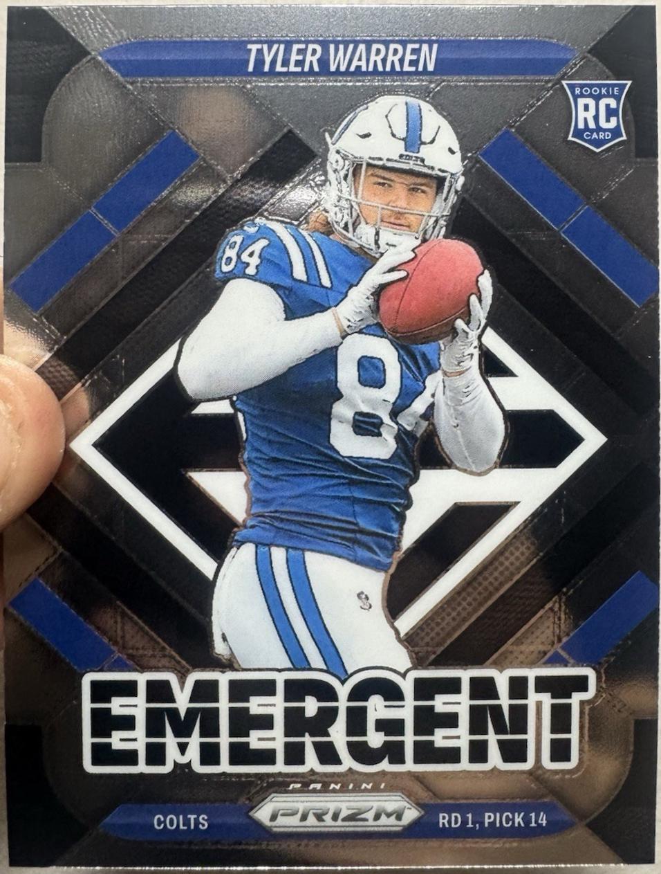 2025 Panini Prizm Emergent Tyler Warren #13 card